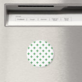 Aimant Polka verte croise sur blanc (In Situ (Lave-vaisselle))