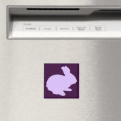 Aimant Polka violet point Silhouette Lapin de Pâques (In Situ (Lave-vaisselle))