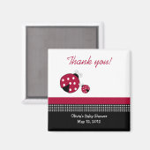 Aimant Polkadot LadybugsBébé Douche Favoriser l'aimant (Recto/Verso)