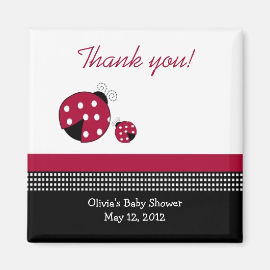 Aimant Polkadot LadybugsBébé Douche Favoriser l'aimant (Devant)