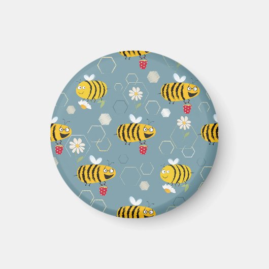 Aimant Pollinant Les Abeilles, Flower Garden Scene. (Devant)