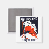 Aimant Pologne 2ème guerre mondiale, première à combattre (Recto/Verso)