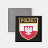 Aimant Polska / Pologne Drapeau Bouclier & Emblème (Recto/Verso)