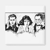 Aimant Polyamory Rétro - Débit - Spooning - Triage (Devant)