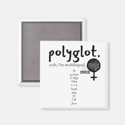 Aimant Polyglot multilingue personnalisable (Femmes en te (Recto/Verso)