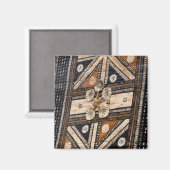 Aimant Polynésie, Royaume des Tonga. Détail de tapa (Recto/Verso)