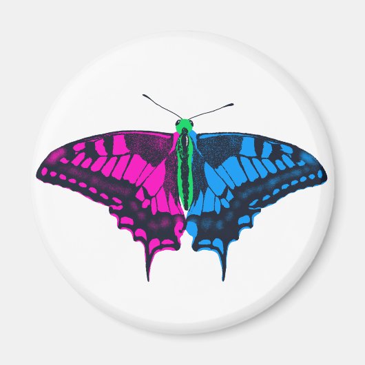 Aimant Polysexual Pride Flag Swallowtail Butterfly (Devant)