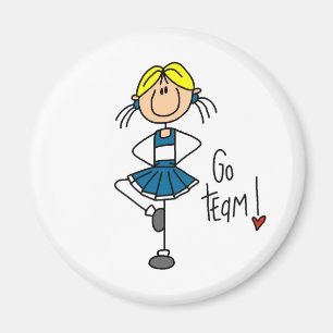 Aimant Pom-pom girl bleu