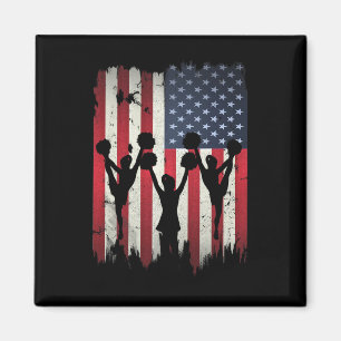 Aimant Pom-Pom Girls Usa Drapeau Américain 4 Juillet Chee