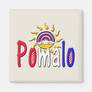 Aimant Pomalo – Détente croate avec soleil et arc-en-ciel
