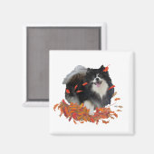 Aimant Pomeranian en Automne (Recto/Verso)
