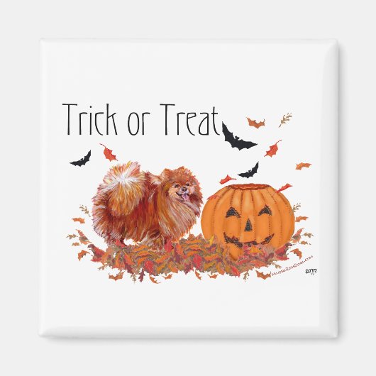 Aimant Pomeranian Halloween (Devant)