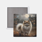 Aimant Pomeranian Halloween Épouvantable (Recto/Verso)