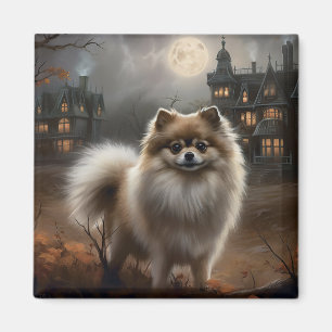 Aimant Pomeranian Halloween Épouvantable