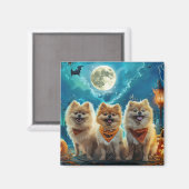 Aimant Pomeranian Halloween Épouvante (Recto/Verso)