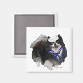 Aimant Pomeranian noir marin (Recto/Verso)