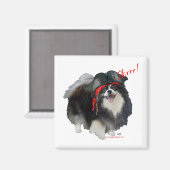 Aimant Pomeranian noir Pirate - Arrr! (Recto/Verso)