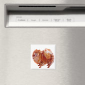 Aimant Pomeranian rouge (In Situ (Lave-vaisselle))