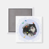 Aimant Poméranie avec papillons (Recto/Verso)