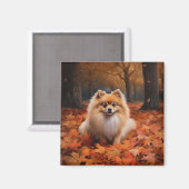 Aimant Poméranie en automne Feuilles Automne Inspire (Recto/Verso)