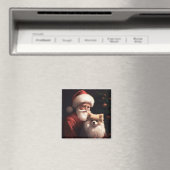 Aimant Poméranien avec Noël Festif du Père Noël (In Situ (Lave-vaisselle))