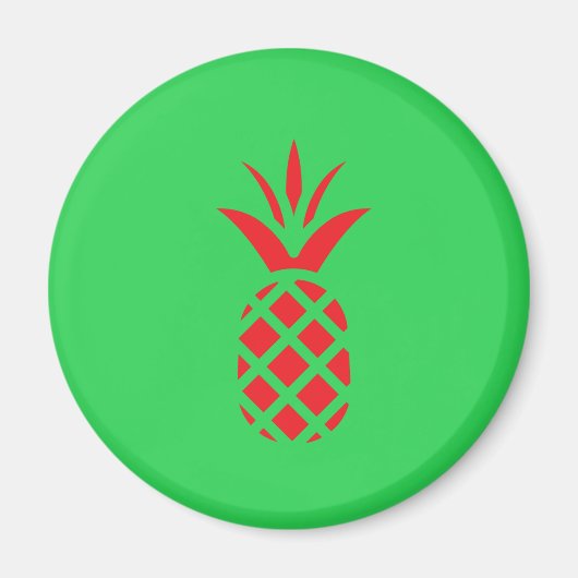 Aimant Pomme de pin rouge en vert (Devant)