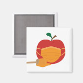 Aimant Pomme et miel avec Masque Visage orange (Recto/Verso)