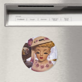 Aimant Pomme Lady Head Vase Fleurs de parfum Bouteille (In Situ (Lave-vaisselle))