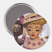 Aimant Pomme Lady Head Vase Fleurs de parfum Bouteille (Recto/Verso)