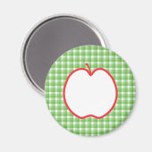 Aimant Pomme rouge. Avec l'Arrière - plan Green et White (Recto/Verso)