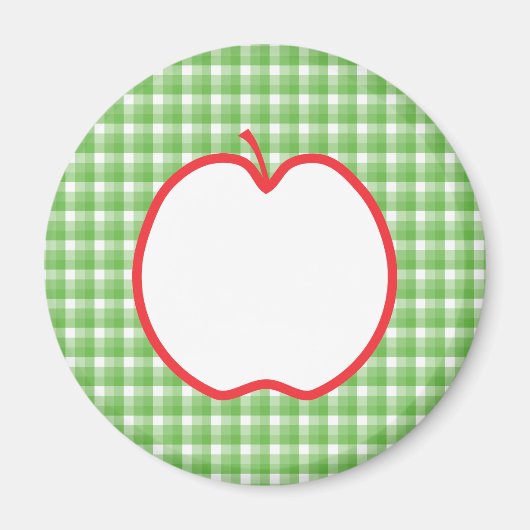 Aimant Pomme rouge. Avec l'Arrière - plan Green et White (Devant)