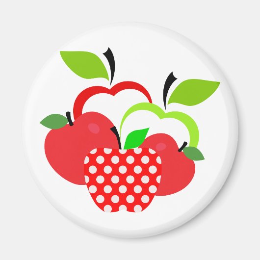 Aimant Pommes rouges et vertes (Devant)