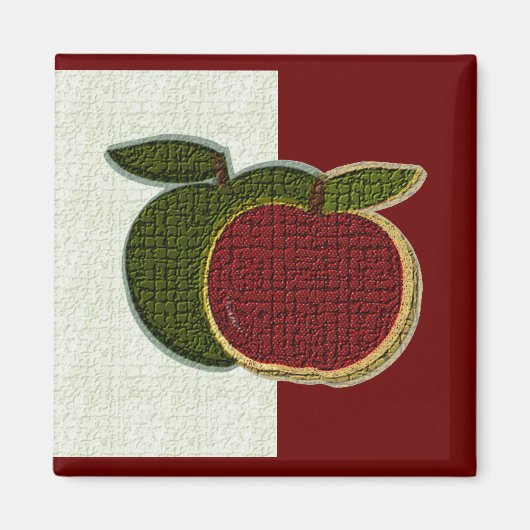 Aimant Pommes texturées (menthe/cranberryi) (Devant)