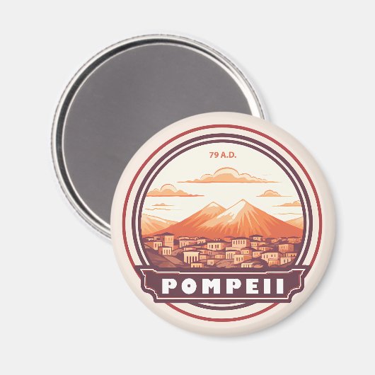 Aimant Pompéi Ruines Italie Travel Art Badge (Recto/Verso)