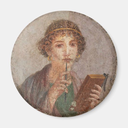 Aimant Pompeii Sappho Art romain Jeune femme Stylus Table (Devant)