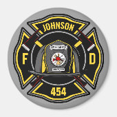 Aimant Pompier AJOUTER LE NOM L'équipe de Secourt du serv (Devant)