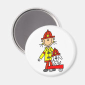 Aimant Pompier avec T-shirts et cadeaux Dalmatis (Recto/Verso)