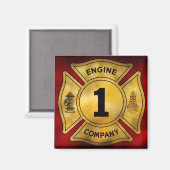 Aimant Pompier - Compagnie de pompiers 1 (Recto/Verso)