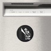 Aimant Pompier en noir et blanc (In Situ (Lave-vaisselle))