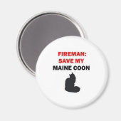 Aimant Pompier Sauvez Mon Chat Maine Coon (Recto/Verso)