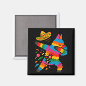 Aimant poncho mexicain dabbing cinco de mayo garçon  (Recto/Verso)