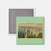 Aimant Pont à Belle Isle Detroit, Michigan, Vintage (Recto/Verso)
