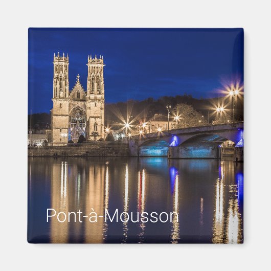 Aimant Pont a Mousson Panorama avec Moselle Souvenir (Devant)