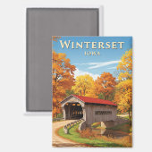Aimant Pont à Winterset Iowa Travel (Recto/Verso)
