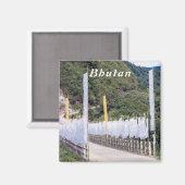 Aimant Pont avec drapeaux de prière bouddhiste - Bhoutan (Recto/Verso)