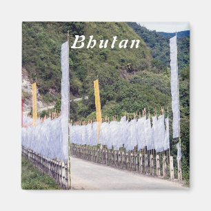 Aimant Pont avec drapeaux de prière bouddhiste - Bhoutan