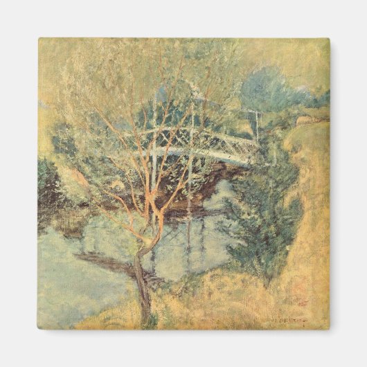 Aimant Pont blanc par Twachtman, impressionnisme Vintage (Devant)