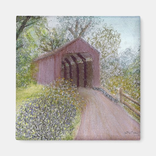 Aimant Pont couvert rouge (Devant)