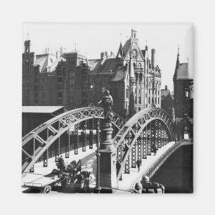 Aimant Pont dans le Speicherstadt Hambourg, c.1910
