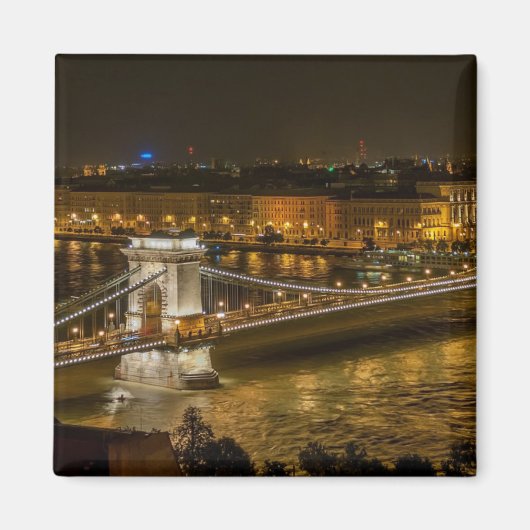 Aimant Pont de la chaîne de Budapest la nuit (Devant)